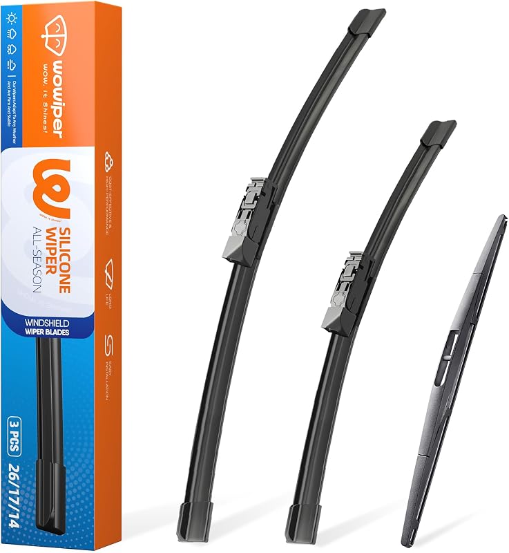 Palhetas de limpador de para-brisa dianteiro de silicone WOWIPER para Subaru Forester 2019 a 2024 – Conjunto com 3
