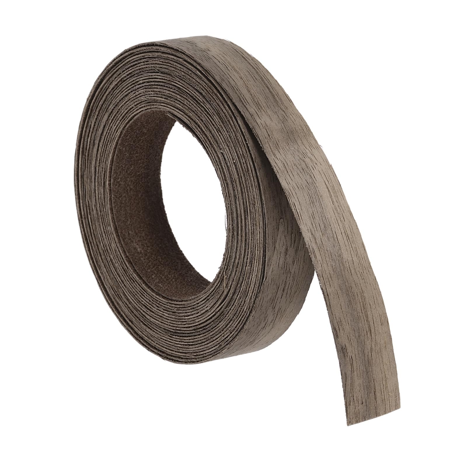 sourcing map 1.6cm x 4.6m Wood Veneer Edge Banding, Pre-Glued Flexible Black Walnut Edging Strips, Iron on with Hot Melt Adhesive Wood Tape for Cabinet Repair and Furniture Restoration