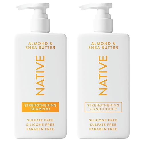Native Shampoo and Conditioner Contain Naturally Derived Ingredients| All Hair Type Color & Treated, Fine to Dry Damaged, Sulfate & Dye Free - Almond & Shea Butter, 16.5 fl oz each (2 pack) - Almond & Shea Butter