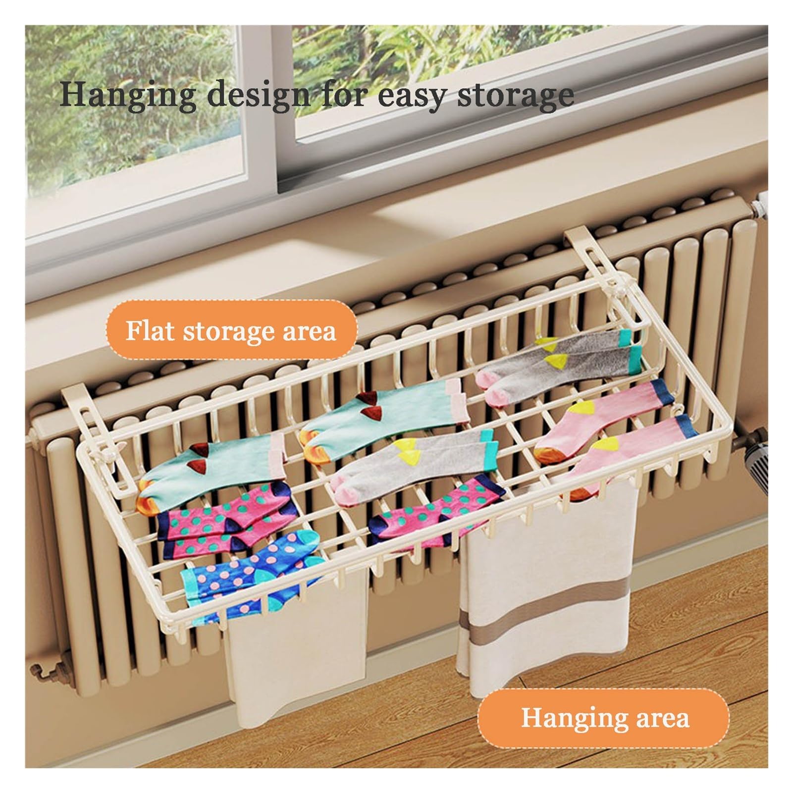 Estantería para Radiador Soporte para La Parte Superior del Calefactor Estante para Secar Calcetines Y Toallas Fácil Instalación para Apartamentos (15.7in/40cm)