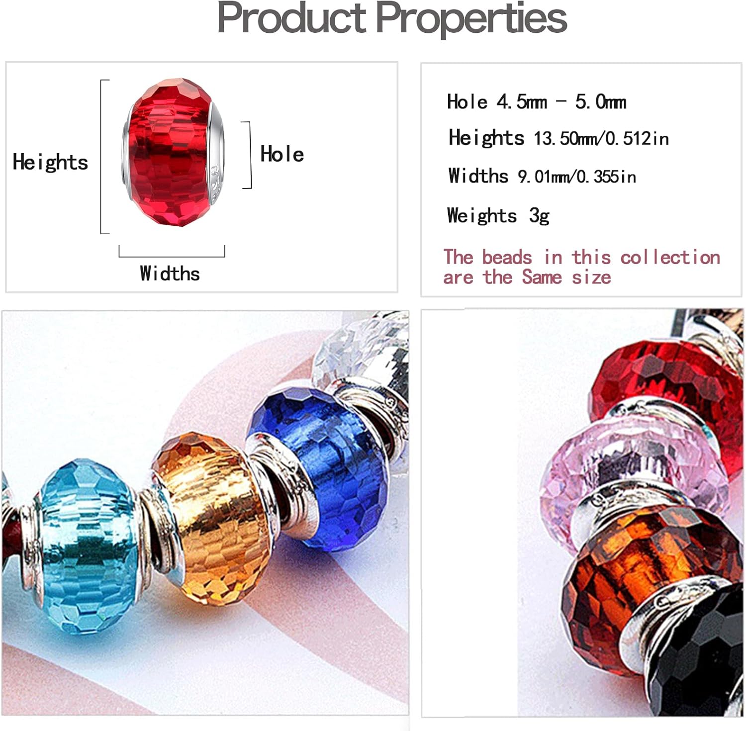 MICOO 925 Sterling Silver Charms for Bracelets,Fashion DIY Dangle Pendants Beads Simulated Birthstone Charms,Birthday Gifts for Women - Image 4