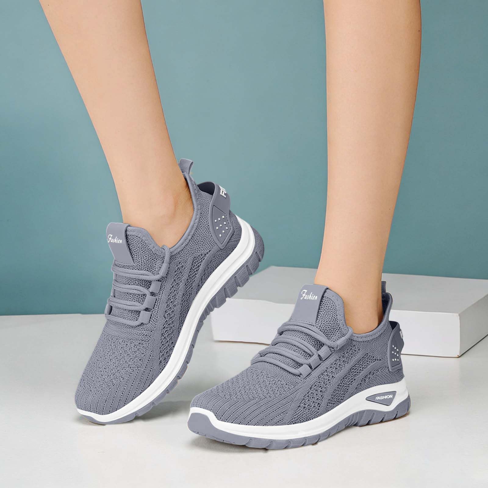 Sportschuhe Damen Leichte Orthopädische Sneaker Rutschfest Sommer Laufschuhe Turnschuhe Breite Füße Walkingschuhe Hallensportschuhe Mesh Atmungsaktiv Freizeitschuhe Fitnessschuhe - 2