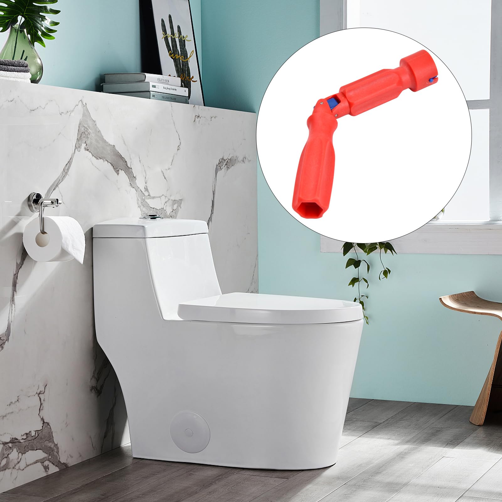 Uniwersalny klucz do instalacji sedesu WC, klucz do naprawy sedesu toaletowego, klucz do sedesu WC, plastikowy klucz montażowy sedesu WC, klucz do deski sedesowej 20 cm, czerwony klucz do