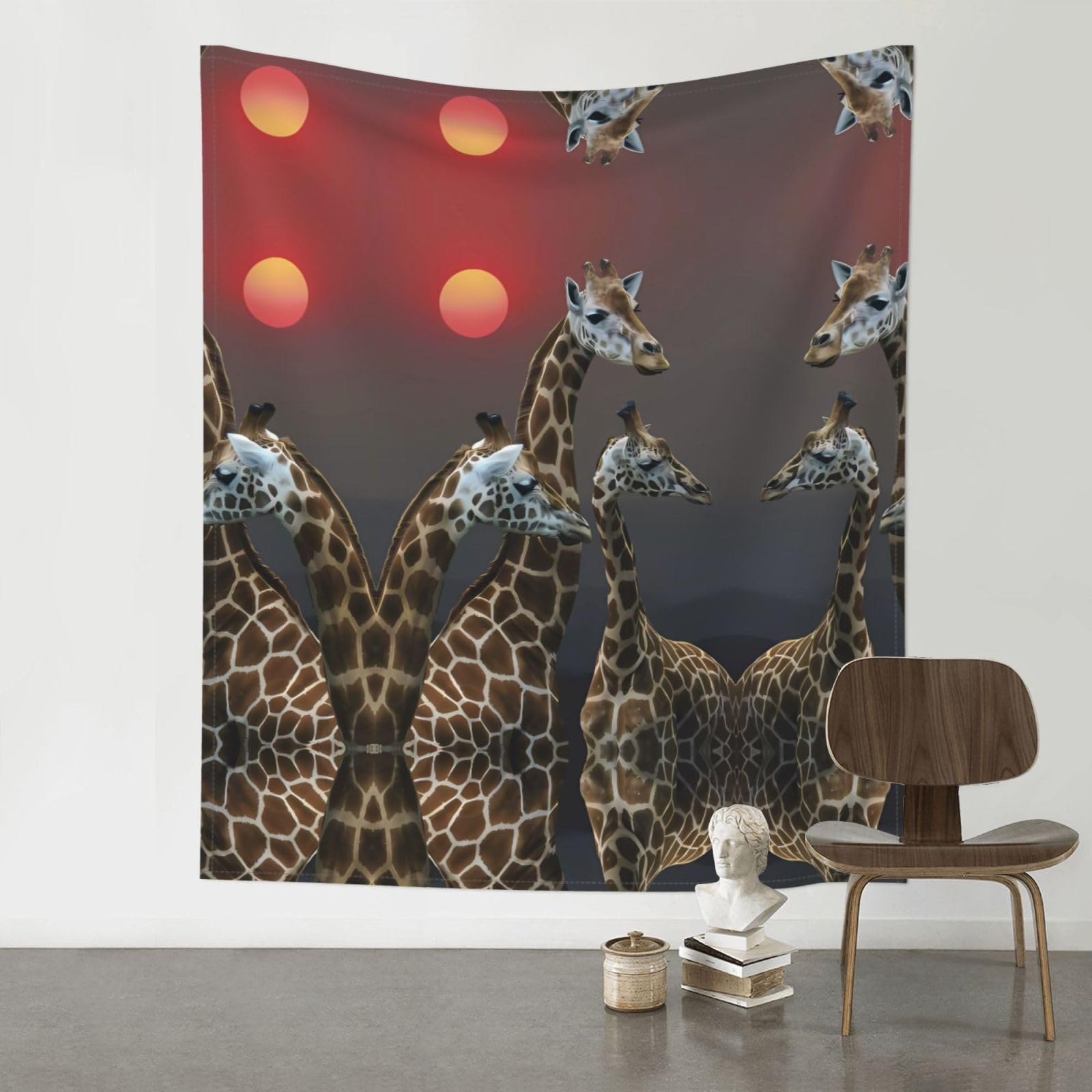 YYHWHJDE Giraffe at sunset Prints Wall Tapestry 60x51in - High-Grade Polyester Throw for Dorm Room Decor, Beach Blankets & Home Accent