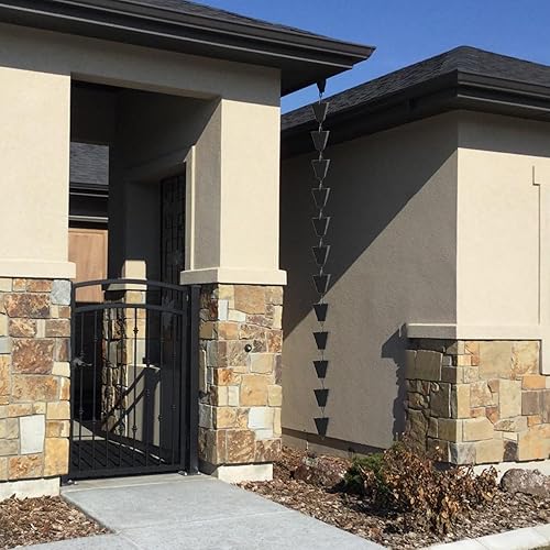 Miniatura 6 de Blazea Cadena de lluvia cuadrada colgante de aleación de aluminio, reemplazo de canalón de techo de 5, 8, 8, 5, 9, 10, 13, 16 pies, cadenas modernas