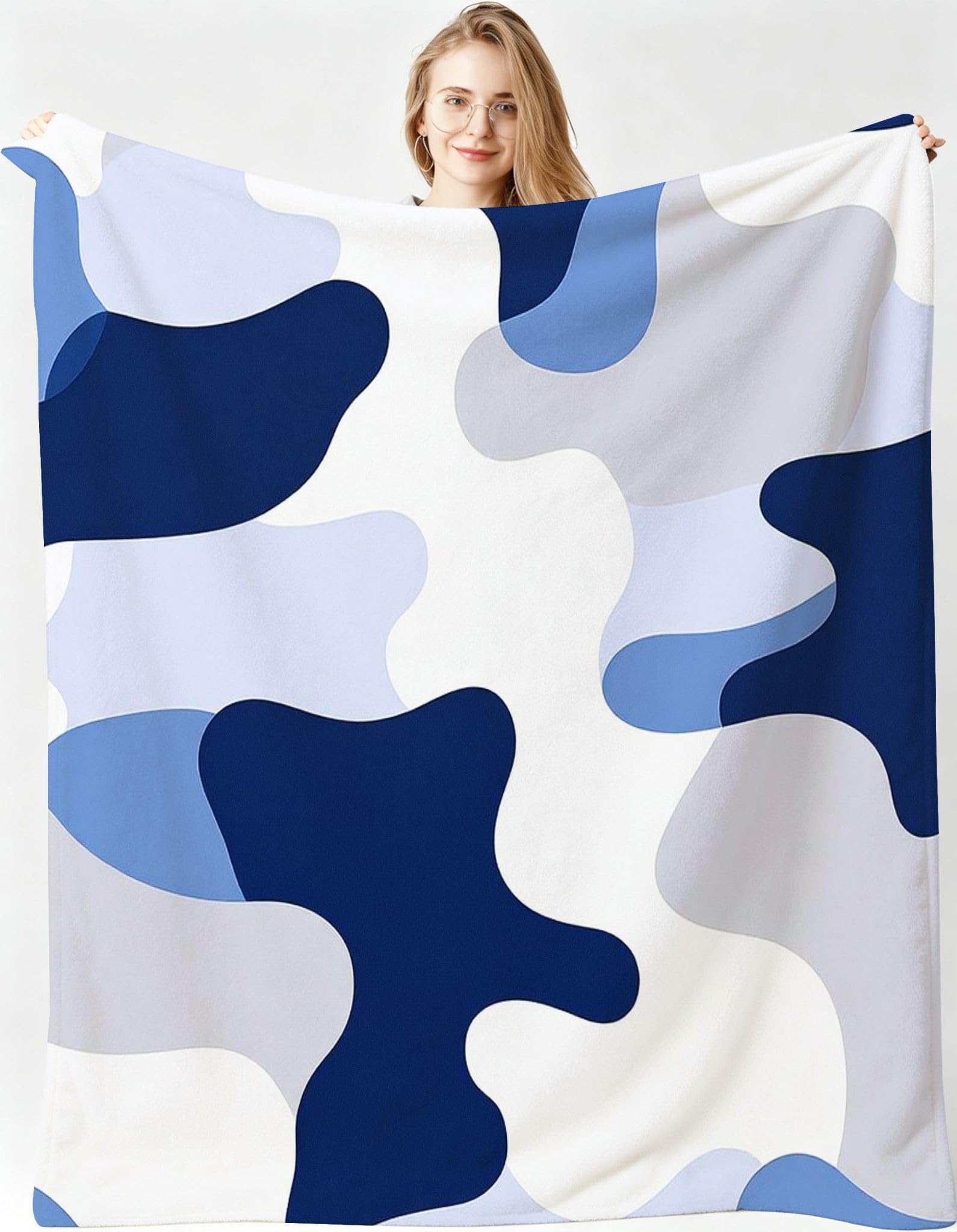 Wärme Dick Fleecedecke 220X240 cm Blaues Camouflage-Muster, ZQ786