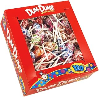 Dum-Dum-Pops, Assorted Flavors, Individually Wrapped, 120 Count Box