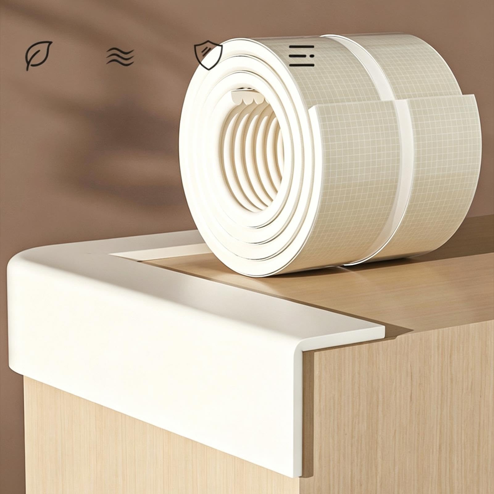 Protector De Bordes De Espuma Extra Ancho Y Grueso En Forma De L De 78,7"