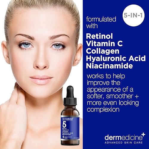 Miniatura 2 de Potente suero facial 5 en 1 con retinol, vitamina C, colágeno, ácido hialurónico, niacinamida  Puede ayudar a mejorar la apariencia de líneas finas