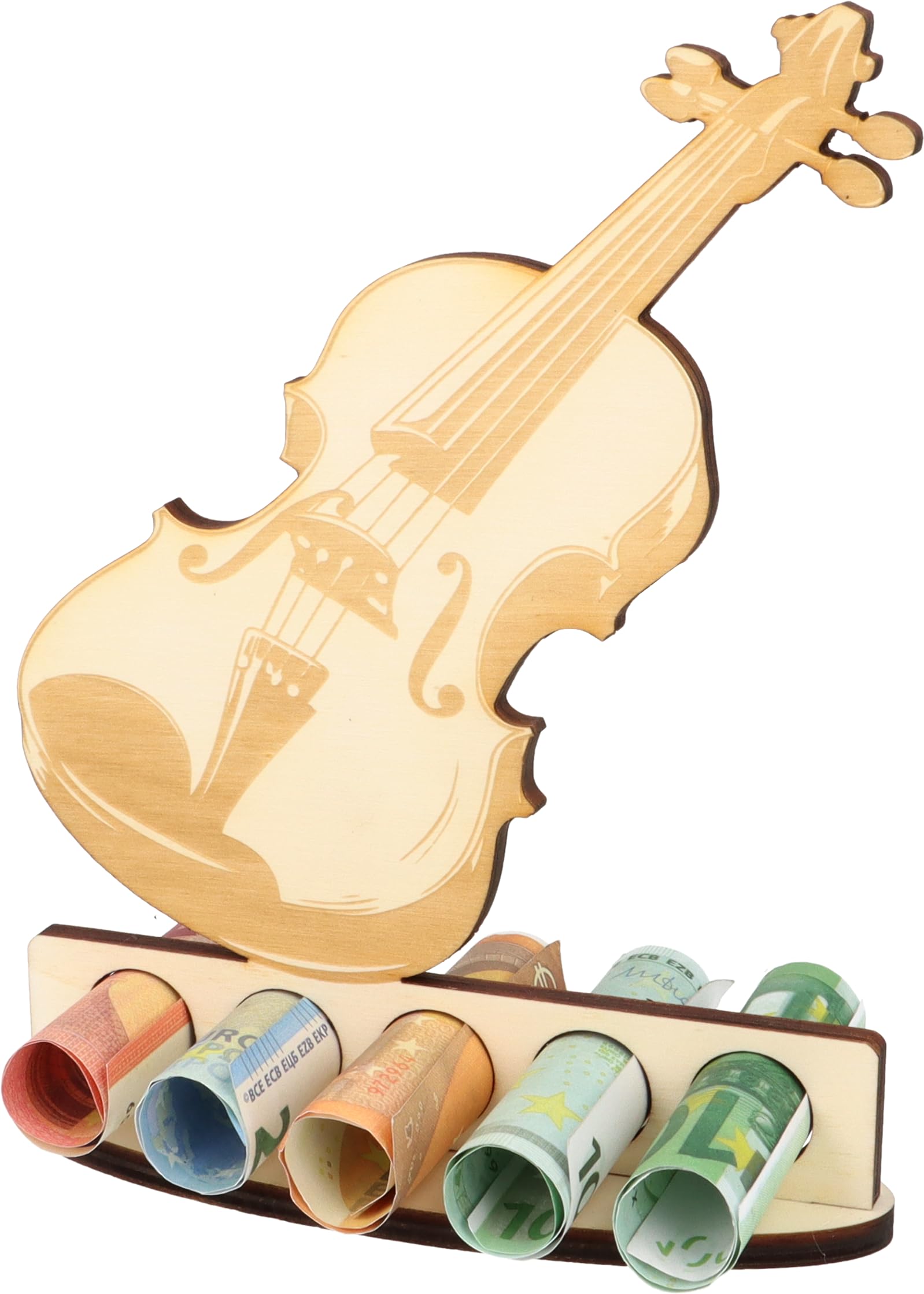 XL Wooden Violin Gift Idea Gift Voucher Packaging Funny Gift Money Gift for Women and Men Gift for Musicians (Violin Violin)
