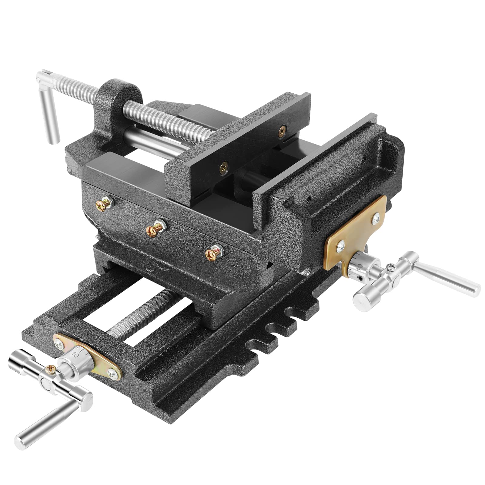 Photo 1 of 6 Cross Slide Vise Drill Press Milling Vise, 6 in Jaw Width, 6.1 Max Jaw Opening, 2 Way Heavy Duty X-Y Compound Bench Mount Clamp Machine Holder Clamping Tool for CNC Woodworking Milling Machine