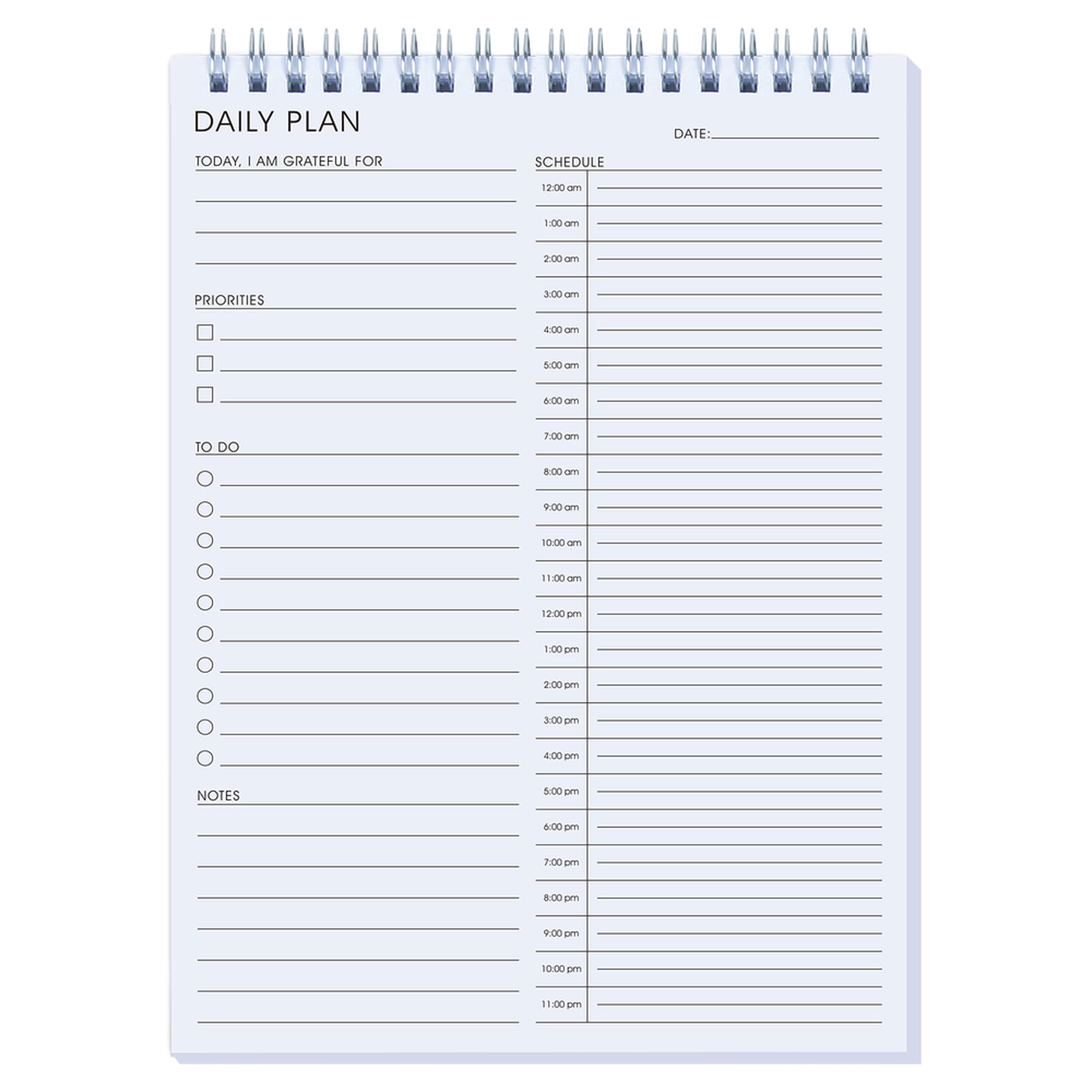 24 Hour Daily Planner - To Do List for Work & Personal Life, Productivity Everyday Planner, Daily Schedule, 6.5 x 9.8
