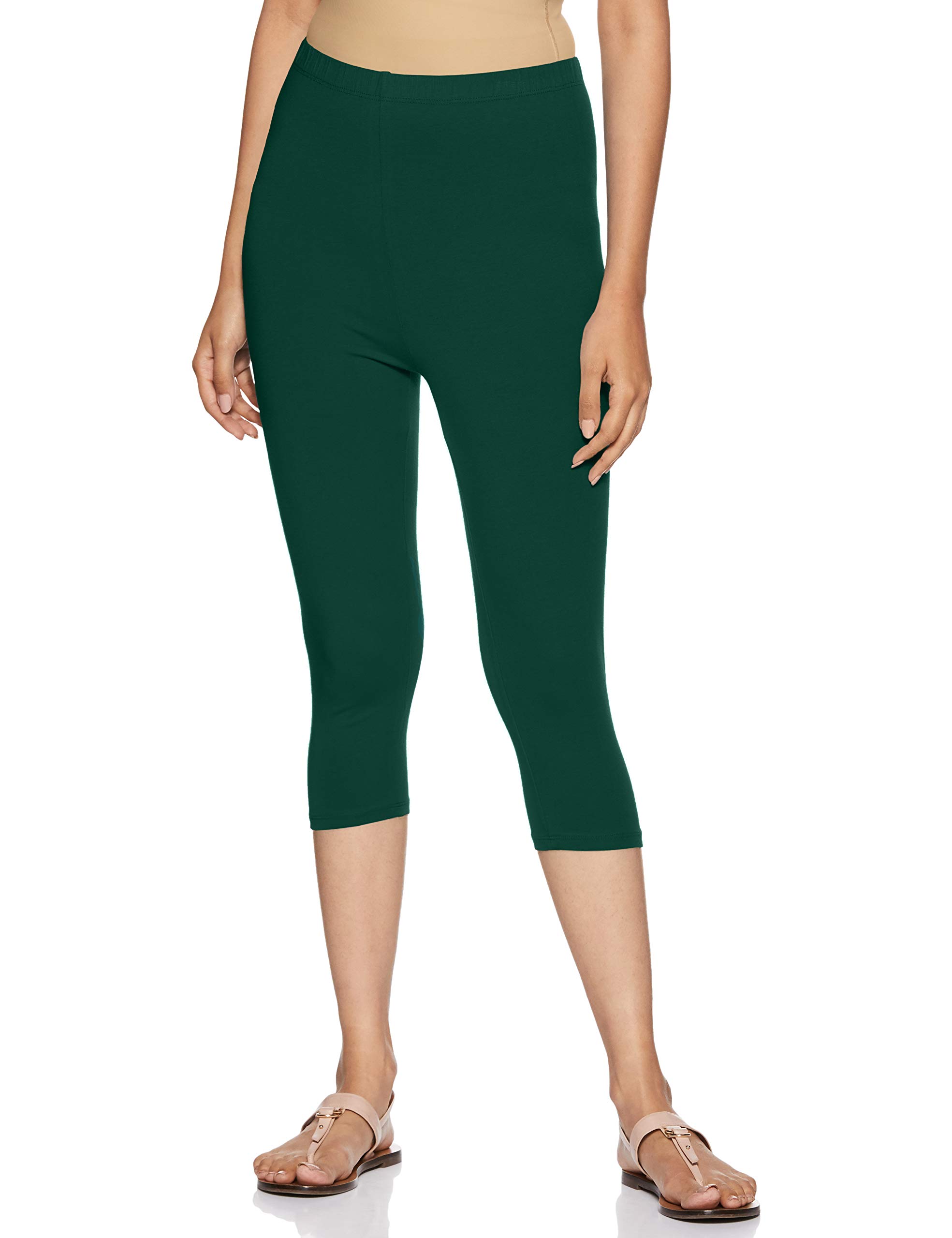Capri Leggings For Women Cotton Elastane Ultra Soft Free Size Stretch Fit-image-37