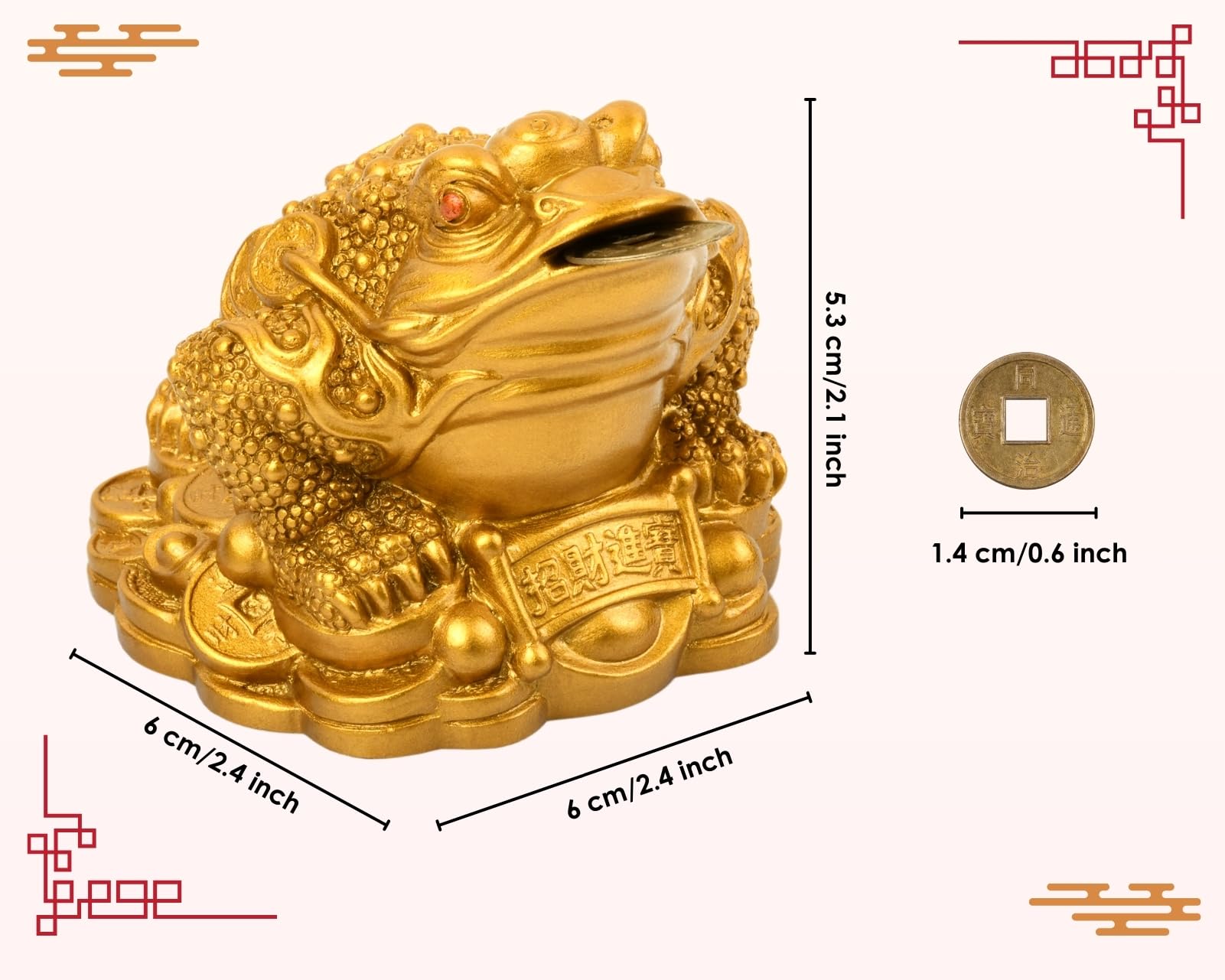 ds. distinctive style Feng Shui Decor Money Frog Home Decoration Thoughtful Gift for Attracting Wealth Good luck - Image 2