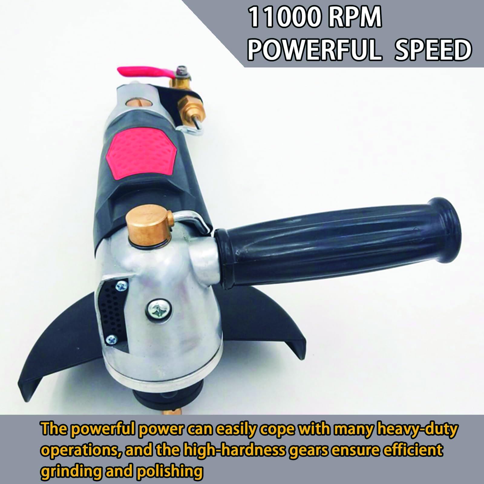 Pulidora húmeda de 125 mm, amoladora angular neumática, 5500 rpm, máquina de corte y pulido alimentada por agua para granito, mármol, hormigón y metal