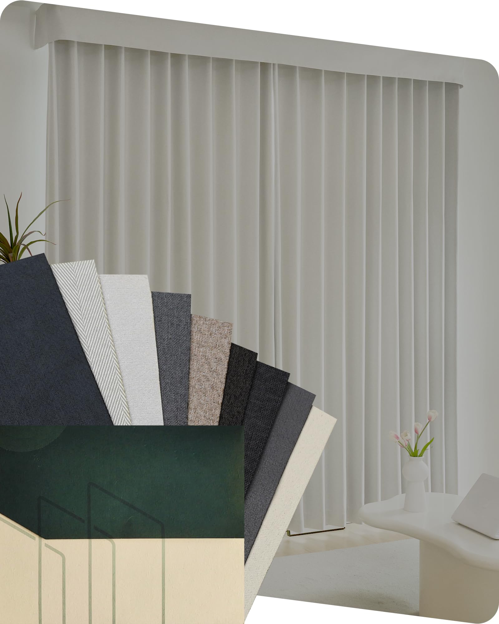 Yoolax Motorized Curtain Electric Rods & Texture Thermal Insulated Drapes Smart Curtain Compatible with Alexa and Google Home Customized, Fabric Sample (Dark Color)