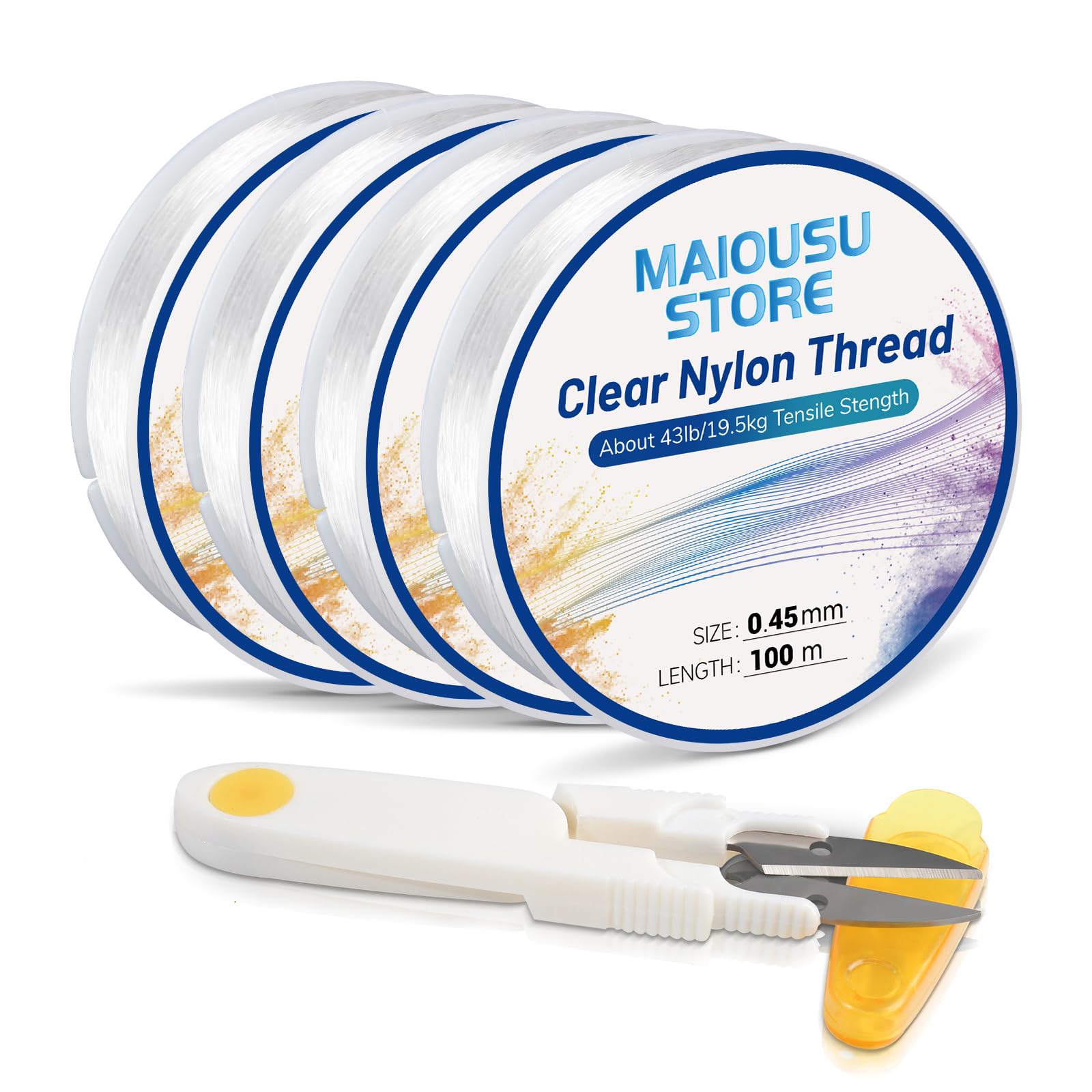 Amazon.com: Pack of 4 Clear Fishing Wire 400m(0.45mmx100mx4 Spool),with ...