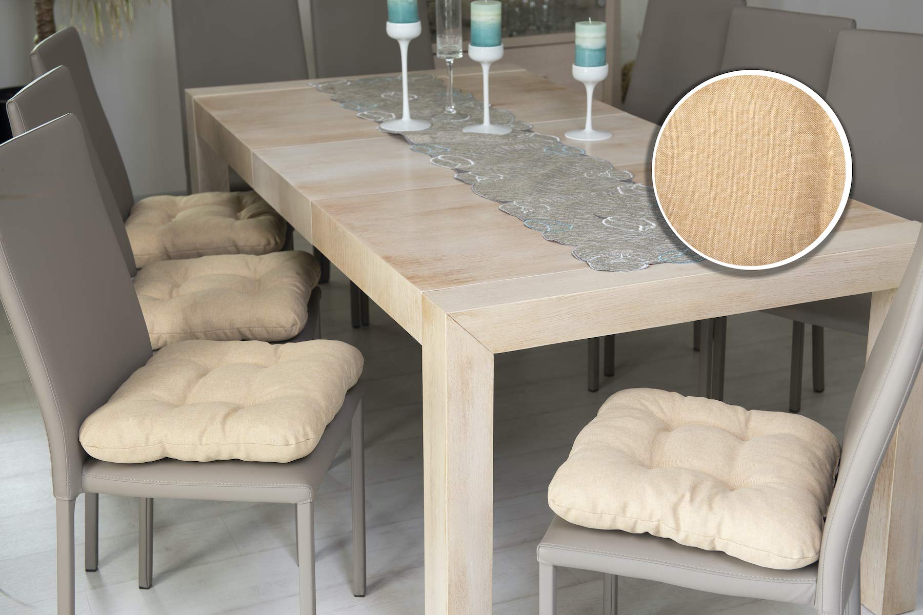 Coussins De Chaise 40x40 Cm - Lot De 2/4/6/8 - Avec Sangles Antidérapantes - Pour Intérieur Et Extérieur - 8