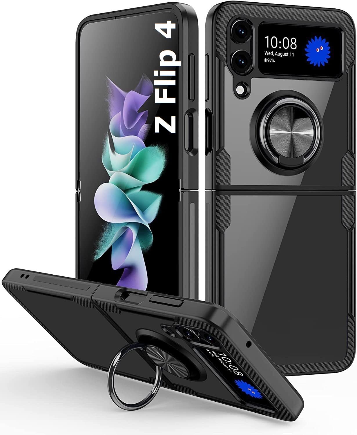 REALCASE Carbon Fiber Back Cover Case Compatible for Samsung Galaxy Z