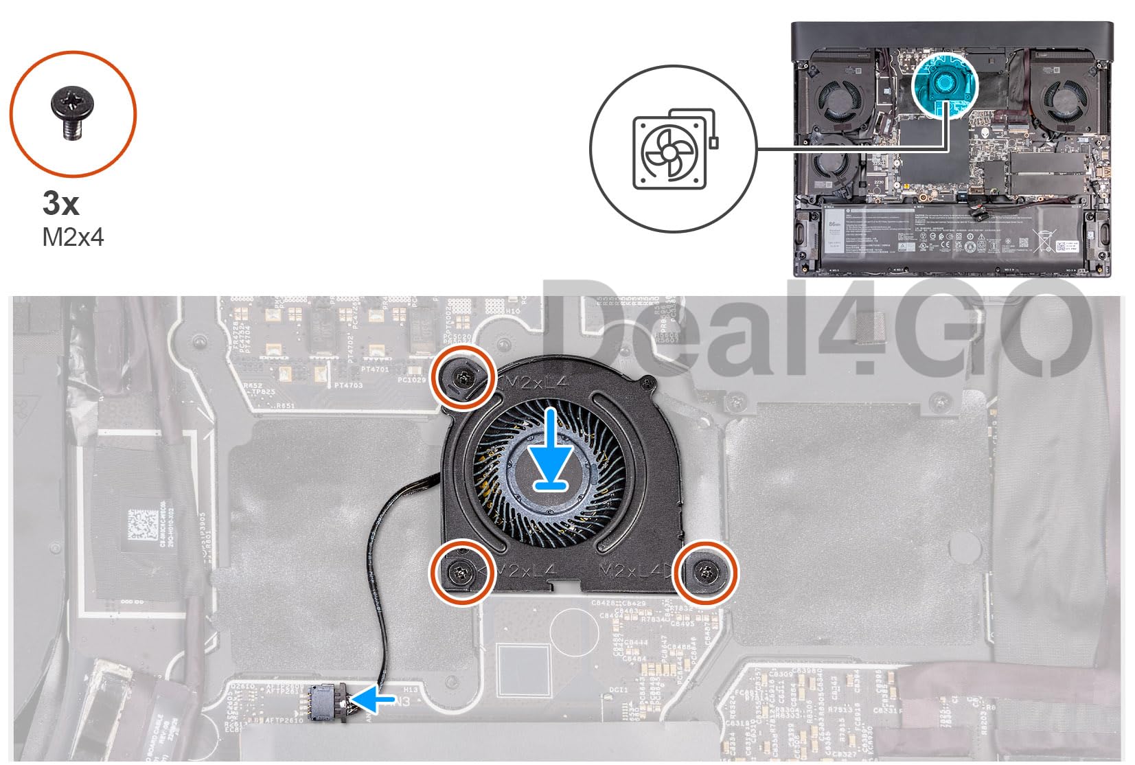 VENTILATEUR CPU POUR PC PORTABLE DELL ALIENWARE 13 R1 / 13 R2 - NOTE-X