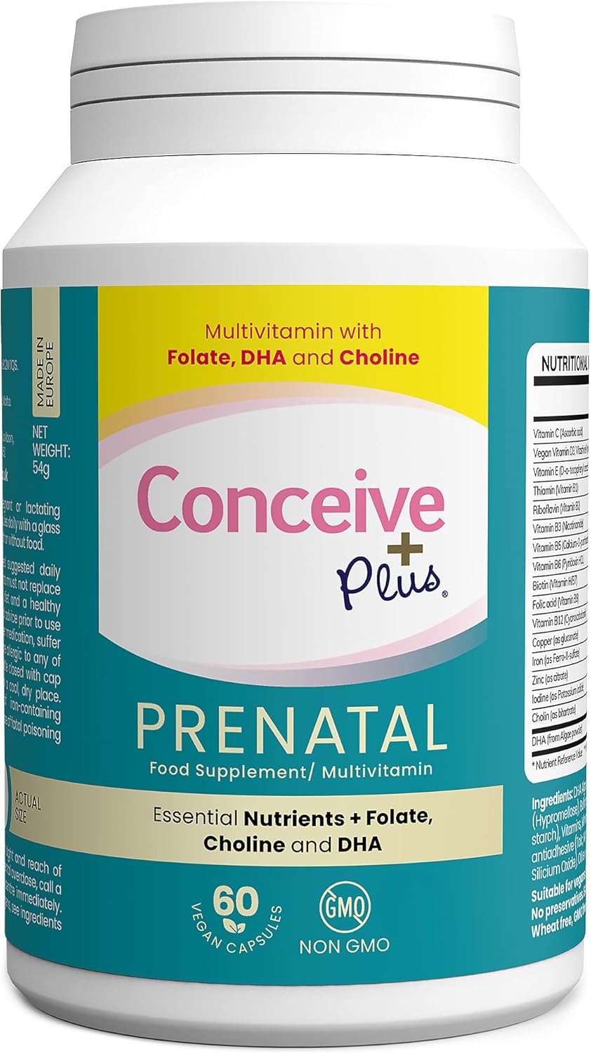 Conceive Plus Prenatal Multivitamin + DHA, Choline, Folate. Non GMO