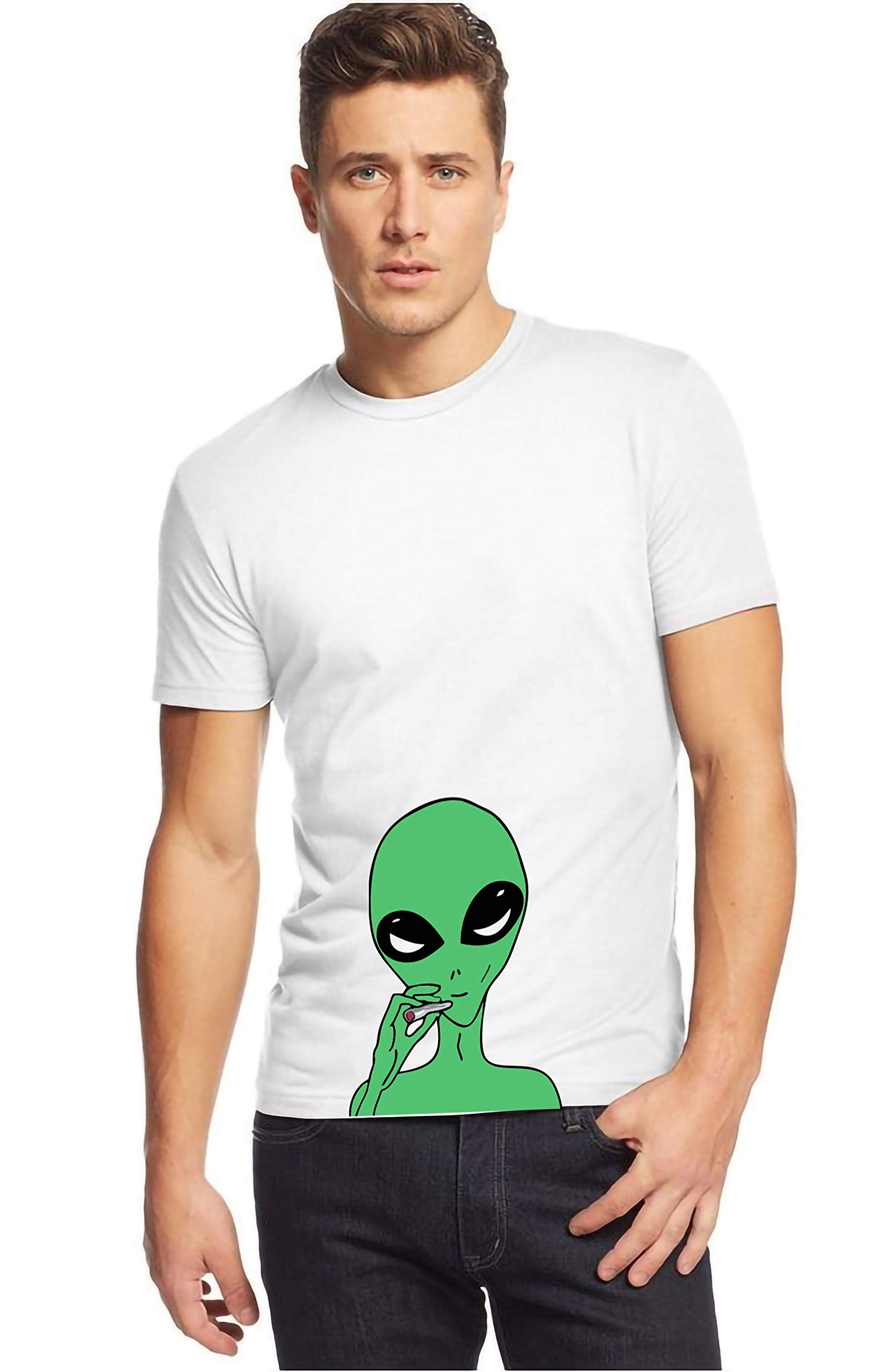 VLAMUnique Cool Alien Print Funny Unisex Tshirt | Stylish Oversized Tshirt for Men
