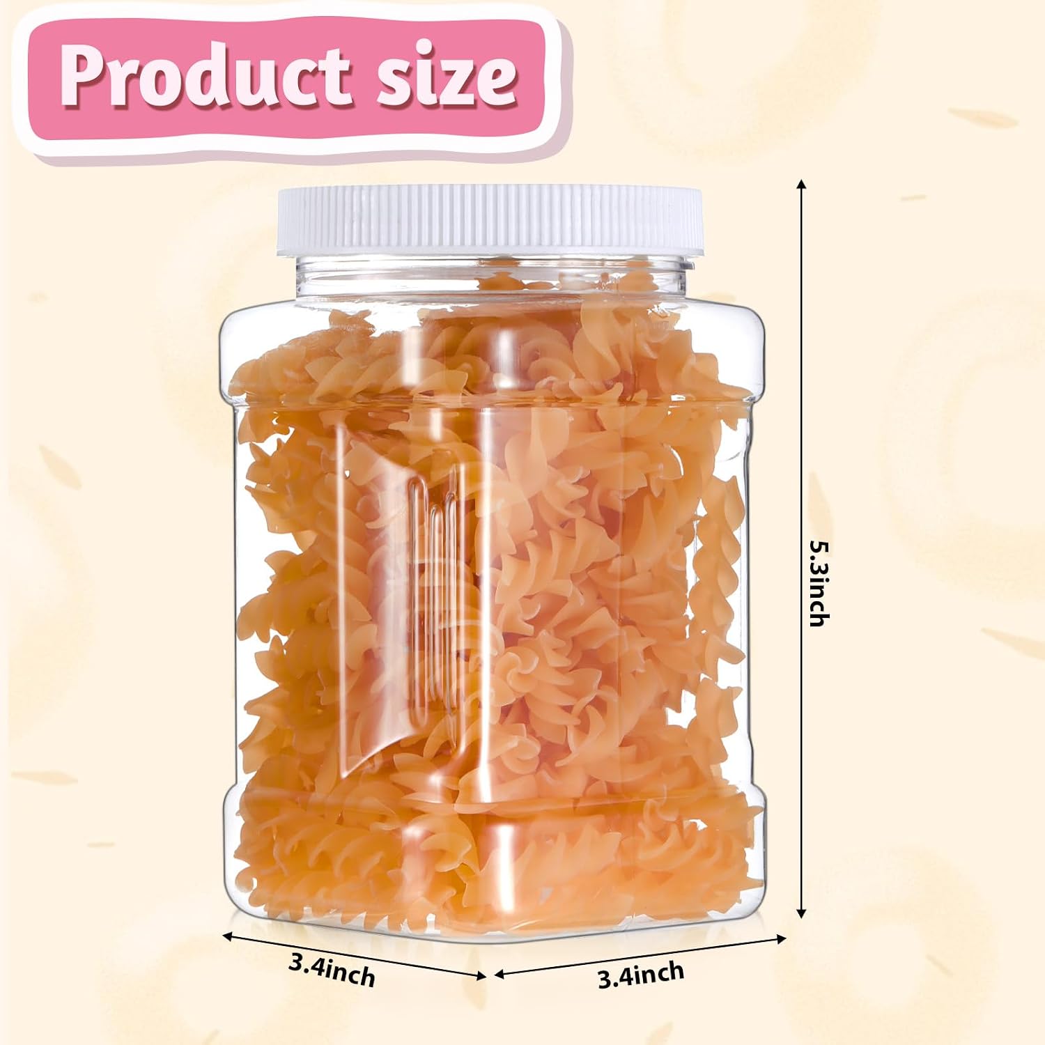 12 Pcs Clear Plastic Storage Jars with Lids 27 oz Wide-Mouth Refillable Paint Storage Containers for Candy, Food, Beads,Lotion image 3