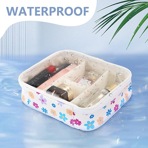 Miniatura 6 de Bolsa de maquillaje con espejo, bolsa organizadora de maquillaje transparente, bolsa de cosméticos de viaje portátil impermeable para artículos de