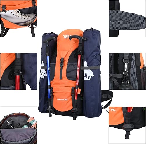 Miniatura 9 de Russel Molly - Morral de senderismo. Morral ligero para acampar, con impermeabilidad 50L para uso al aire libre.