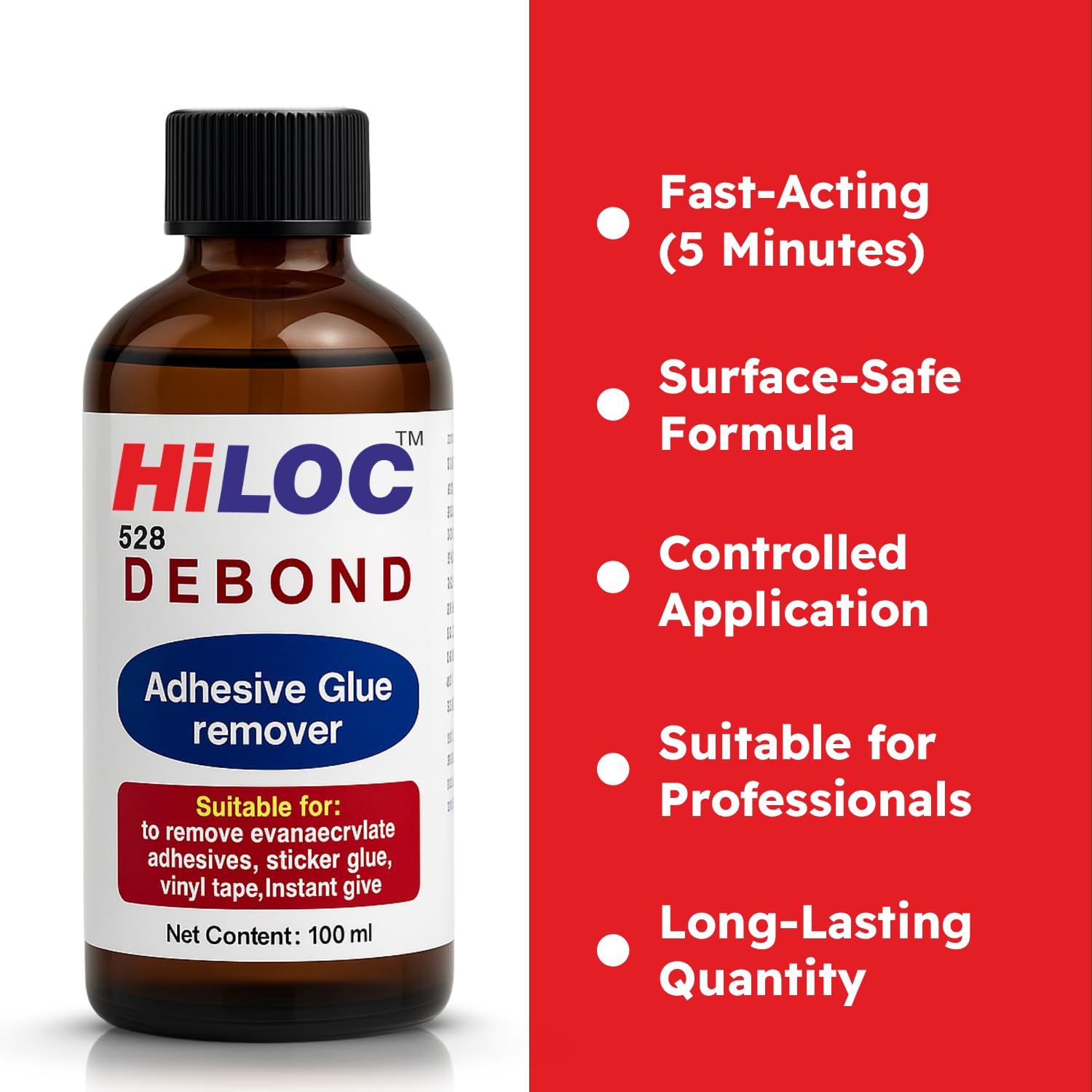 HiLOC Debond Adhesive Remover, 100 ml, Strong Glue Remover For Plastic, Wood, Stickers & Adhesives, Perfect For Household & Professional Use 4