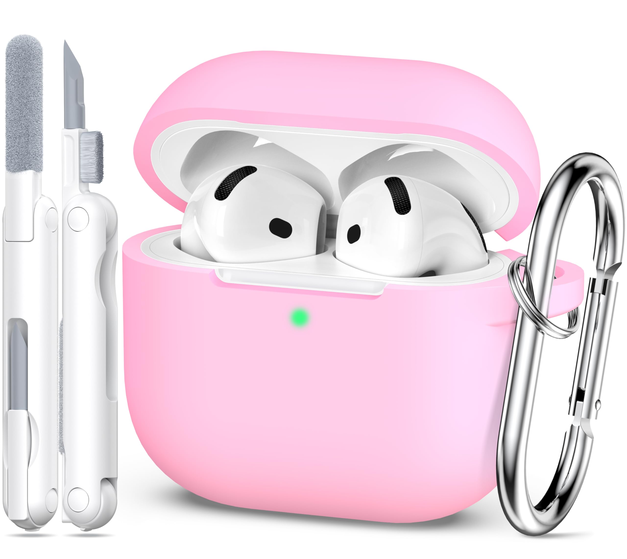 MHYALUDO for AirPods 4th Generation Case Cover 2024, Military Grade Soft Silicone Shock-Absorbing for AirPods 4 Case with ...