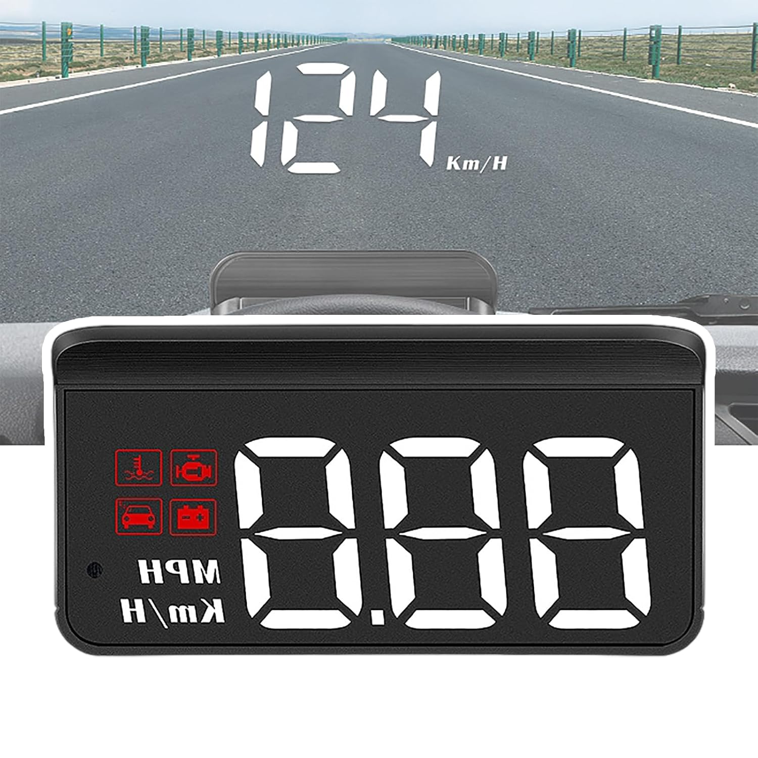 Car Head Up Display HUD for Ford F-150 2010–2025, Digital Speedometer with Overspeed Alarm, Driving Data Projection Windshield Display Plug & Play