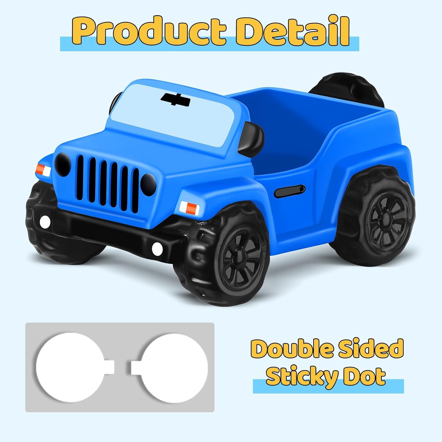 3.5 Inch Blue Car Toy Match Most 2 in Rubber Ducks, Ducks for Jeeps, Vehicle Toys for Car Dashboard Decorations Accessory Rubber Duck Collection, Easter Basket Stuffers for Kids Party Favors