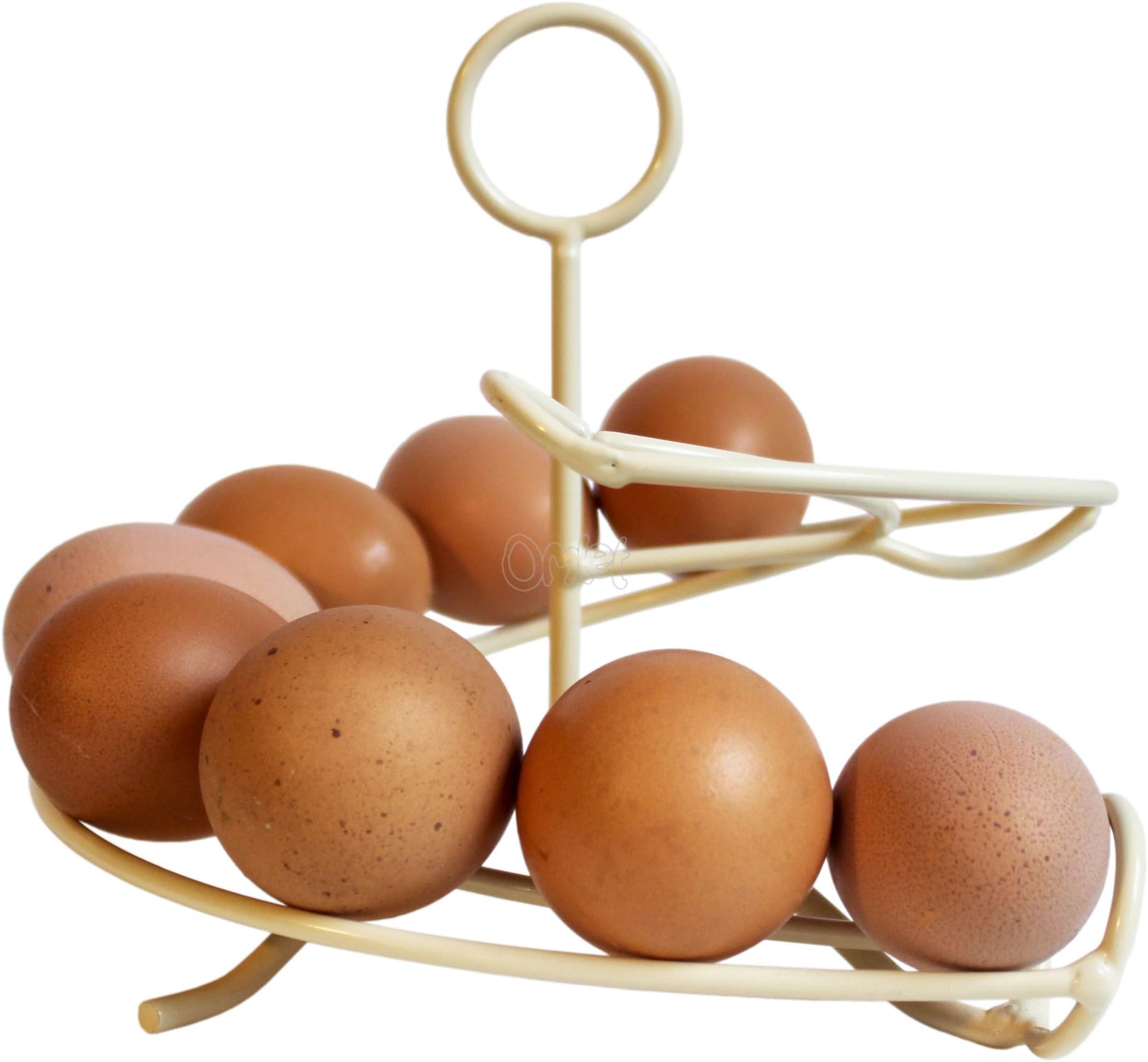 Mini Egg Skelter '12' Egg Storage Rack - Holds 12 Eggs - in Cream
