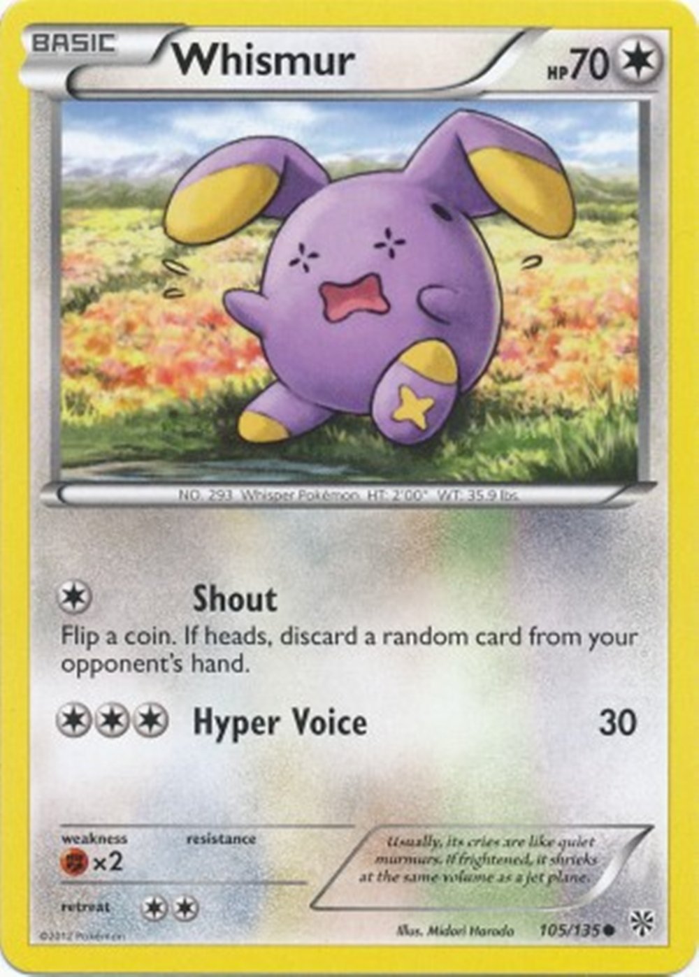 Amazon.com: Pokemon - Whismur (105) - Black and White Plasma Storm : Toys &  Games