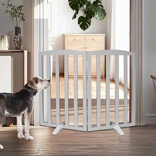 Miniatura 37 de Puerta para Perros Independiente para Interiores, Puerta para Perros Plegable, Puertas para Perros para Entradas, Escaleras o Pasillos, Puerta
