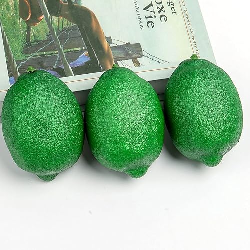Miniatura 6 de 12 limones artificiales y limas  Limas artificiales de plástico grandes, limas de simulación de limas, fruta falsa de limón, modelo de fruta