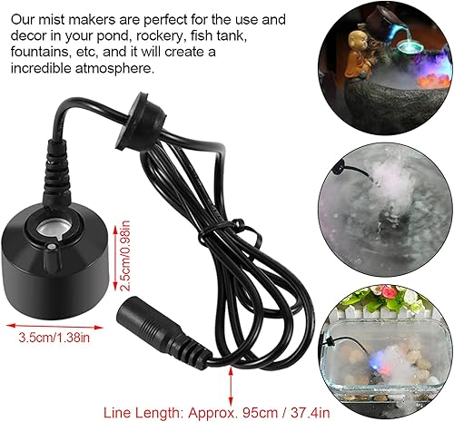 Miniatura 4 de Mist Maker Fogger Mini Fogger Water Black Mist Maker sin luz para fuente de agua, estanque, creación de peces