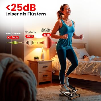 Ultrasport 2-in1 Premium Mini Stepper with Resistance Bands I Fitness Steppers for Exercise Workout with Non-Slip Pedals and LCD Monitor, Exercise Stepper for Home Full Body Cardio Training