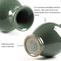 Vista 5 de Jarrón de Arte Cerámico Chino Hecho a Mano de Porcelana Antigua con Esmalte de Grieta de Hielo Grande Botella de Flores de Porcelana China