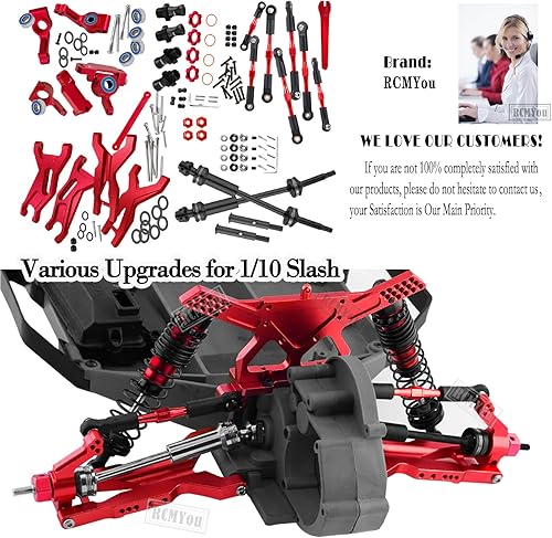 Miniatura 7 de Pieza de actualizaciones para 1/10 Slash 2WD/Slash 2WD VXL, eje de transmisión CVD ejes, brazo de suspensión delantero trasero de aleación, bloque