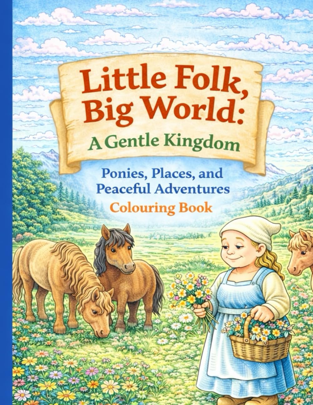 Little Folks, Big World: A Gentle Kingdom: Ponies, Places, and Peaceful Adventures Colouring Book