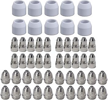 P80 Plasma Cutter Consumables 50PCS Plasma Cutting Accessories For Pilot Arc Plasma Cutter Torch P-80 Electrode Nozzle Tip Cup