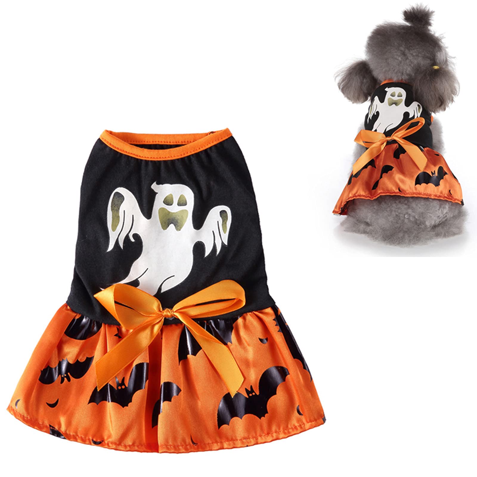 Amazon | Mawaki 犬服 ワンピース ハロウィン 幽霊 バット ペット服 