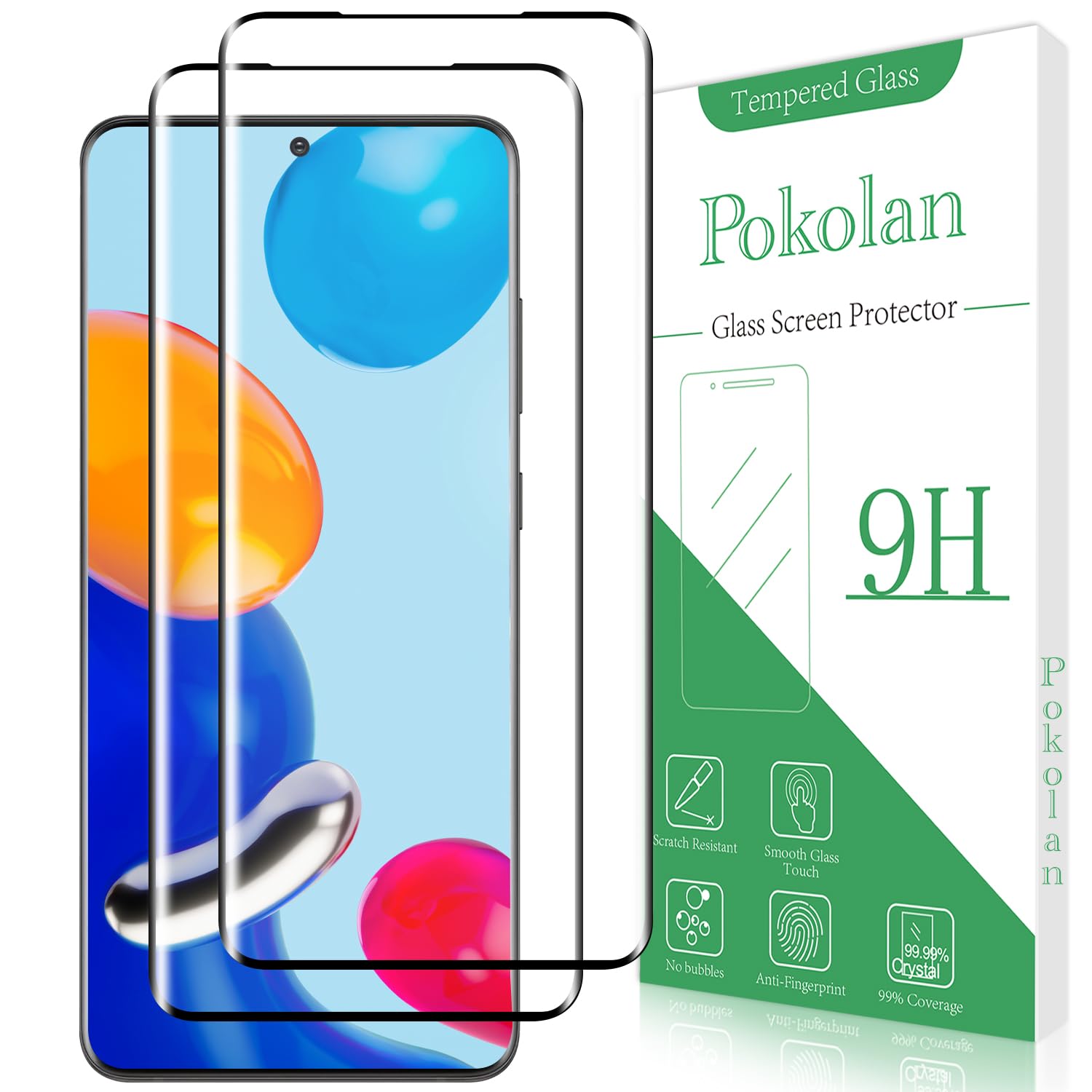 Pokolan 2 Pack Screen Protector for Samsung Galaxy S20 Ultra Tempered Glass, 3D Curved Dot Matrix, High Sensitive, Bubble Free, Anti-Scratch, Easy to Install