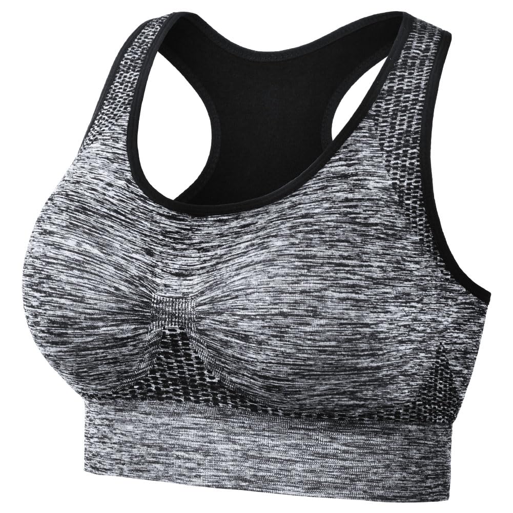 Racerback Sports Bra, Sports Bras for Women, Padded Seamless Activewear Bras, Seamless Sports Bra Wirefree Yoga Bra, Super Comfort Bra for Yoga Gym Workout Fitness
