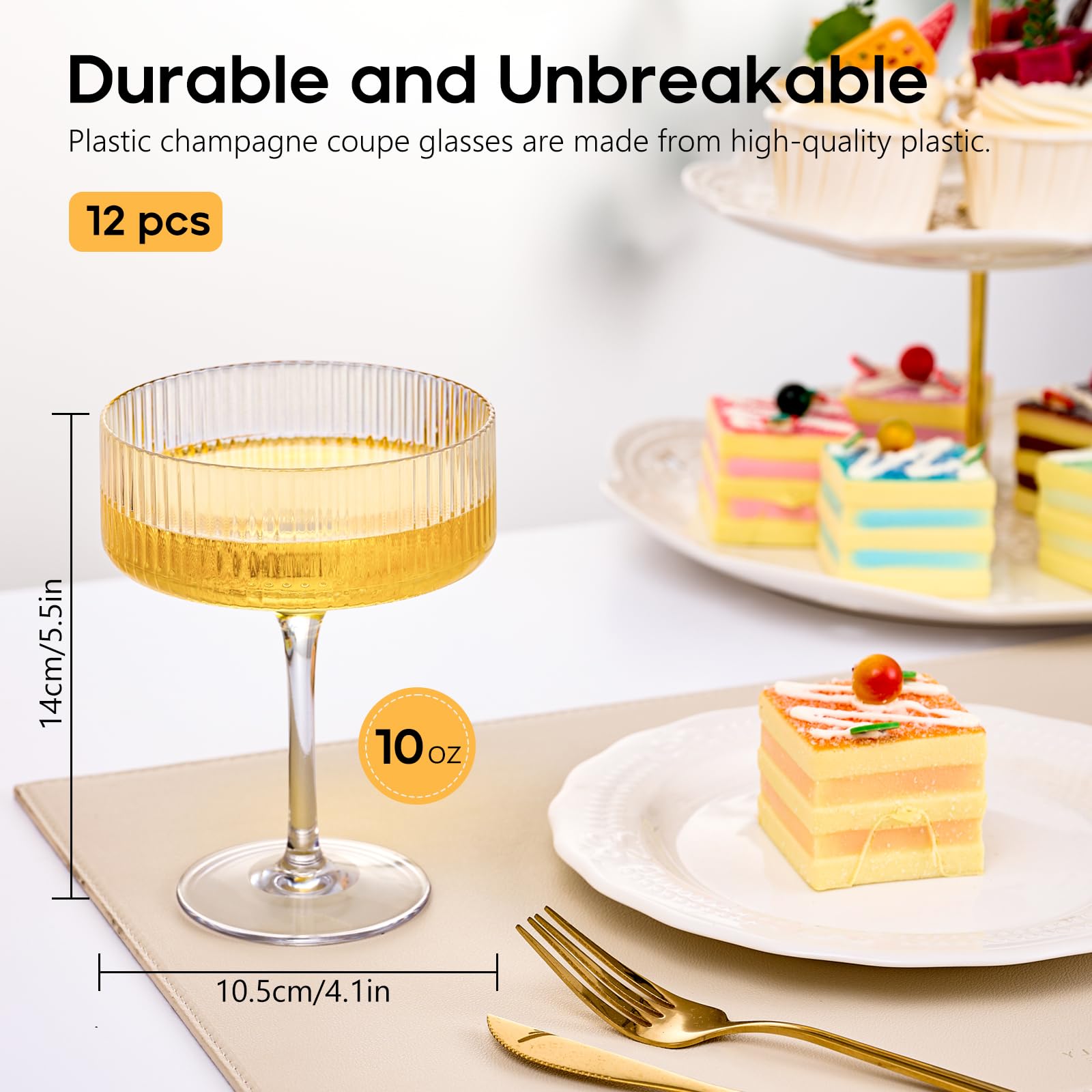 Ribbed Coupe Cocktail Glasses 8 Oz | Set Of 2 | Classic Manhattan Glas - The Wine Savant - View #12