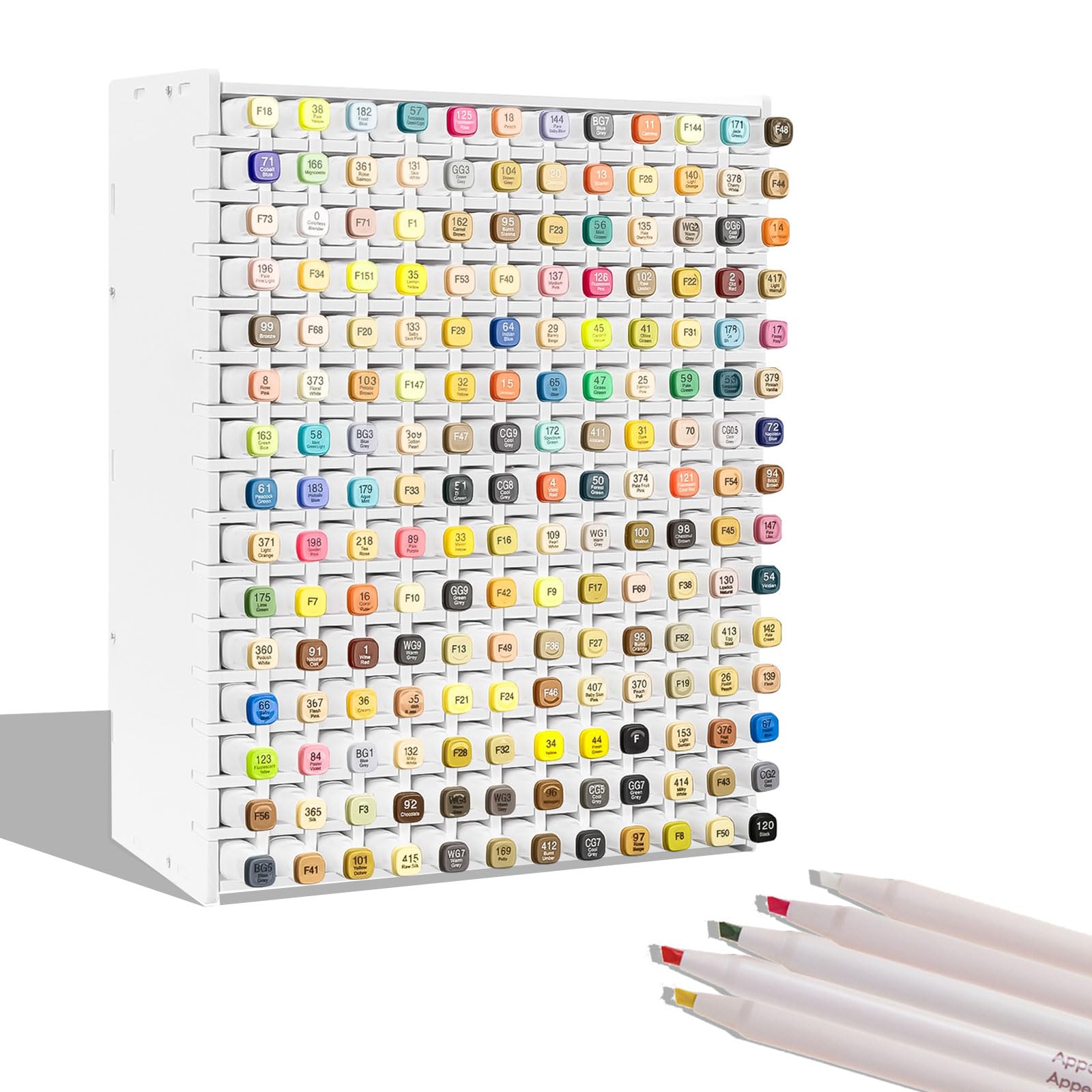 Markerstiftenorganizer, bureau, markeeropslag, opbergrek, pennenhouder voor aquarelpenselen, pennen, kleurpotloden, kunstmarker, opbergdoos voor thuis en kantoor (180 pennen