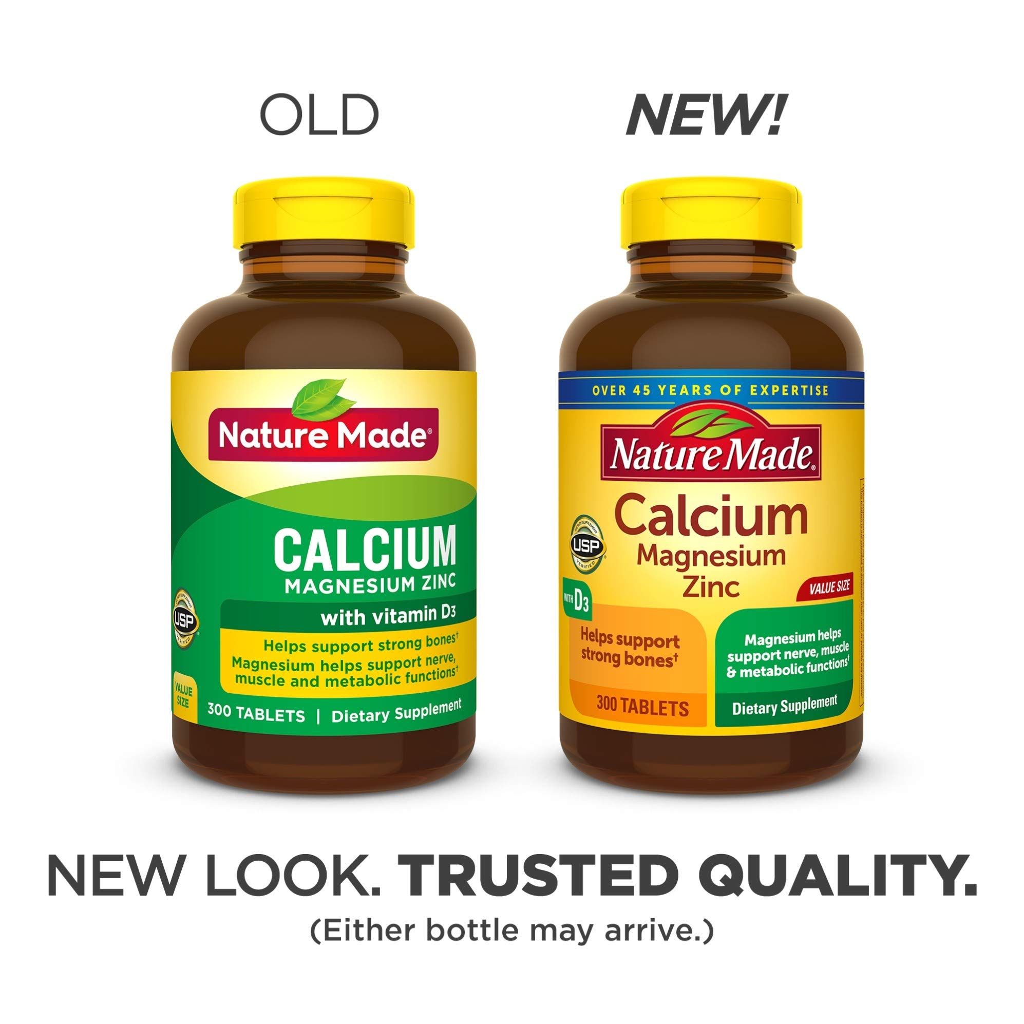Amazing Formulas Calcium Magnesium Zinc + D3 300 Tablets Per Bottle