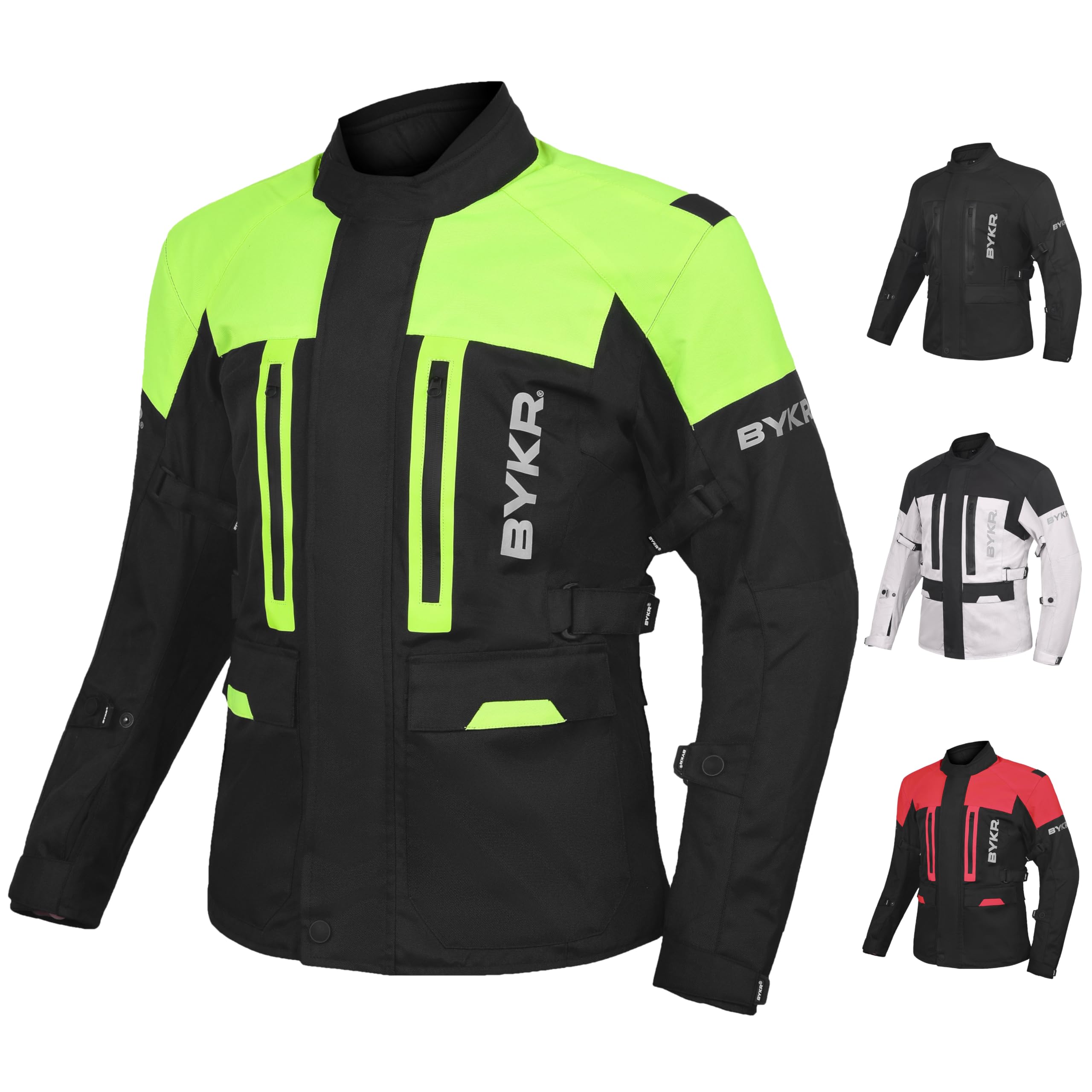 BYKR Adventure Touring Motorcycle Jacket For Men & Women Enduro Biker Textile Riding Gear CE Armored